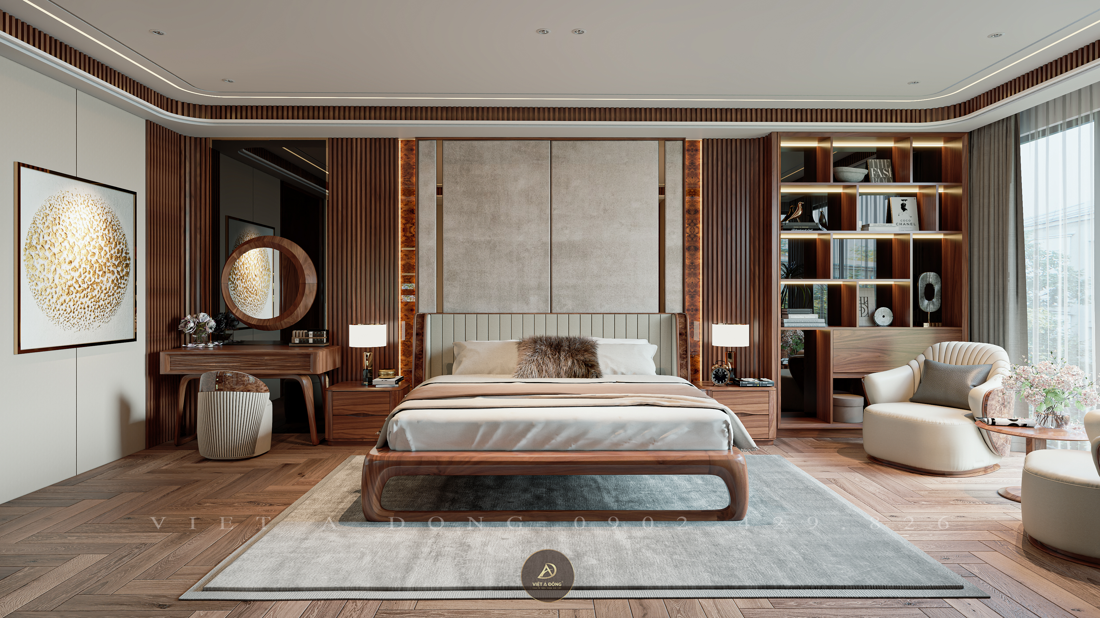 Mẫu giường bọc da cao cấp